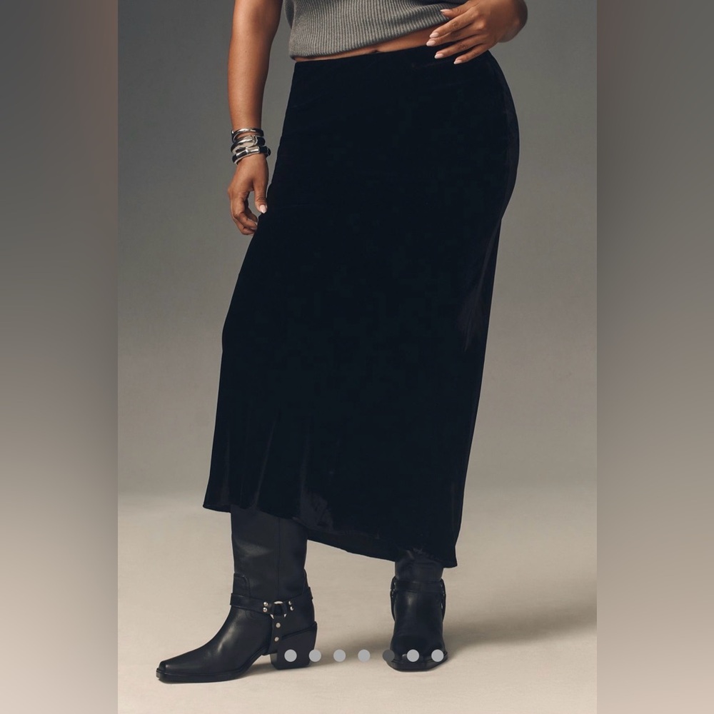NWT Anthropologie Tilda Maxi Slip Skirt: Velvet Edition 1X - Picture 2 of 5